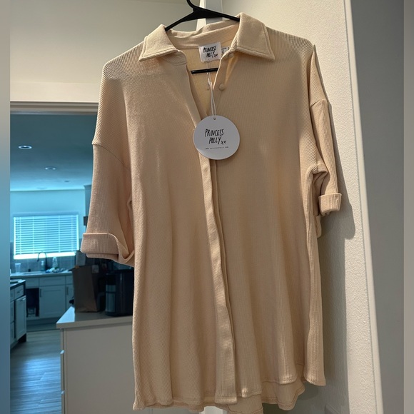 Princess Polly Vincent Top Beige - Picture 2 of 7